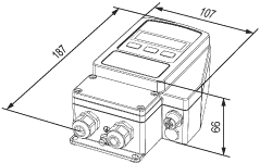 Abmessungen ..Bin-D-CT Sensor: L × B × H = 187 × 107 × 66 mm