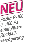 NEU: Binärer Differenzdruckschalter ExBin-P-100 mit einstellbarer Rückfallverzögerung, für Feindruck von 0-100 Pa